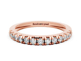 Rose gold Round Cut Moissanite Pavé Set Thin Band