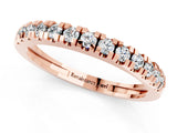 Rose gold Round Cut Moissanite Pavé Set Thin Band_1