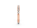 Rose gold Round Cut Moissanite Pavé Set Thin Band_2