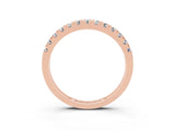 Rose gold Round Cut Moissanite Pavé Set Thin Band_3