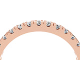Rose gold Round Cut Moissanite Pavé Set Thin Band_4