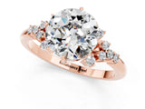 Rose gold Round Cut Moissanite Ring with Side Stones and Four-Prong Setting_37