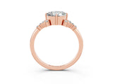 Rose gold Round Cut Moissanite Ring with Side Stones and Four-Prong Setting_39