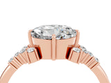 Rose gold Round Cut Moissanite Ring with Side Stones and Four-Prong Setting_40