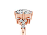 Rose gold Round Cut Moissanite Ring with Side Stones and Four-Prong Setting_41