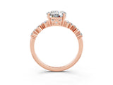 Rose gold Round Cut Moissanite Scattered Round Accent Ring with Prong Setting_15