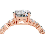 Rose gold Round Cut Moissanite Scattered Round Accent Ring with Prong Setting_16