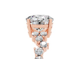 Rose gold Round Cut Moissanite Scattered Round Accent Ring with Prong Setting_17