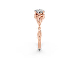 Rose gold Round Cut Moissanite Solitaire Celtic Knot Ring with Four-Prong Setting_14