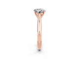 Rose gold Round Cut Moissanite Solitaire Engagement Ring with Cathedral Setting and Four-Prong Mount_26
