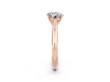 Rose gold Round Cut Moissanite Solitaire Engagement Ring with Cathedral Setting and Four-Prong Mount_80