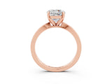 Rose gold Round Cut Moissanite Solitaire Engagement Ring with Classic Band and Four-Prong Setting_27