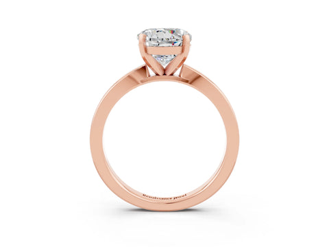 Rose gold Round Cut Moissanite Solitaire Engagement Ring with Classic Band and Four-Prong Setting_27