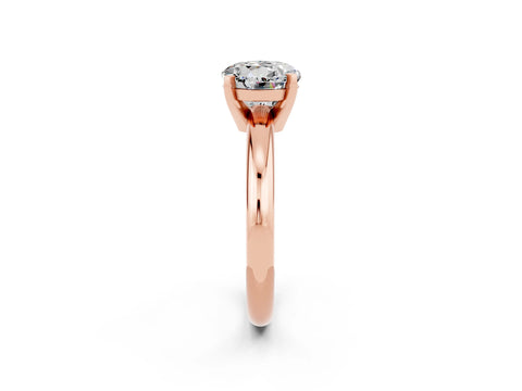 Rose gold Round Cut Moissanite Solitaire Engagement Ring with Round Band and Four-Prong Setting_2