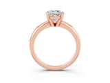 Rose gold Round Cut Moissanite Solitaire Engagement Ring with Round Band and Four-Prong Setting_3