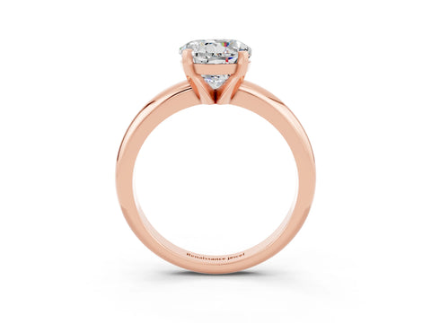 Rose gold Round Cut Moissanite Solitaire Engagement Ring with Round Band and Four-Prong Setting_3