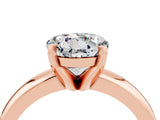 Rose gold Round Cut Moissanite Solitaire Engagement Ring with Round Band and Four-Prong Setting_4