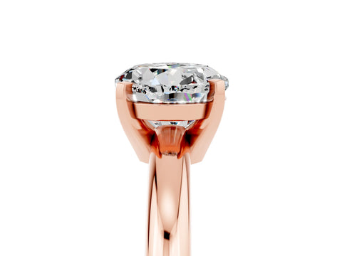 Rose gold Round Cut Moissanite Solitaire Engagement Ring with Round Band and Four-Prong Setting_5