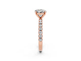 Rose gold Round Cut Moissanite Solitaire Pavé Band with Four-Prong Setting_2
