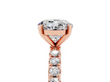 Rose gold Round Cut Moissanite Solitaire Pavé Band with Four-Prong Setting_5
