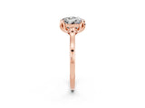Rose gold Round Cut Moissanite Solitaire Ring with Flower Prong Setting and Classic Band_38