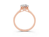 Rose gold Round Cut Moissanite Solitaire Ring with Flower Prong Setting and Classic Band_39