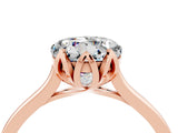 Rose gold Round Cut Moissanite Solitaire Ring with Flower Prong Setting and Classic Band_40