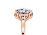 Rose gold Round Cut Moissanite Solitaire Ring with Flower Prong Setting and Classic Band_41