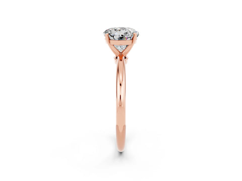 Rose gold Round Cut Moissanite Solitaire Ring with Six-Prong Setting and Classic Band_2