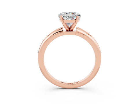 Rose gold Round Cut Moissanite Solitaire Ring with Six-Prong Setting and Classic Band_3