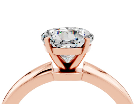 Rose gold Round Cut Moissanite Solitaire Ring with Six-Prong Setting and Classic Band_4