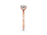 Rose gold Round Cut Moissanite Solitaire Ring with Thin Band and Four-Prong Setting_14