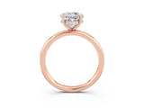Rose gold Round Cut Moissanite Solitaire Ring with Thin Band and Four-Prong Setting_15