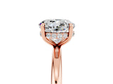Rose gold Round Cut Moissanite Solitaire Ring with Thin Band and Four-Prong Setting_17