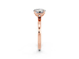 Rose gold Round Cut Moissanite Solitaire Ring with Thin Band and Prong Setting_14