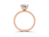 Rose gold Round Cut Moissanite Solitaire Ring with Thin Band and Prong Setting_15