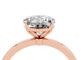 Rose gold Round Cut Moissanite Solitaire Ring with Thin Band and Prong Setting_16