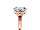 Rose gold Round Cut Moissanite Solitaire Ring with Thin Band and Prong Setting_17