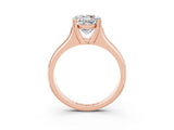 Rose gold Round Cut Moissanite Solitaire Ring with Wide Band and Prong Setting_3