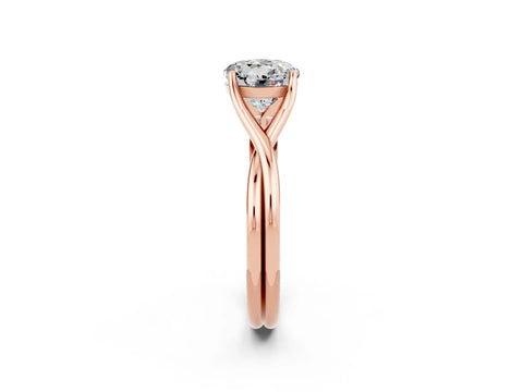 Rose gold Round Cut Moissanite Solitaire Twist Band Prong Setting Ring_38