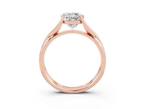 Rose gold Round Cut Moissanite Solitaire Twist Band Prong Setting Ring_39