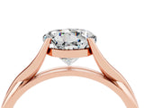 Rose gold Round Cut Moissanite Solitaire Twist Band Prong Setting Ring_40