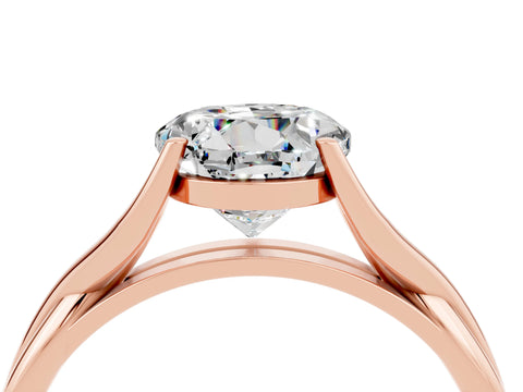 Rose gold Round Cut Moissanite Solitaire Twist Band Prong Setting Ring_40