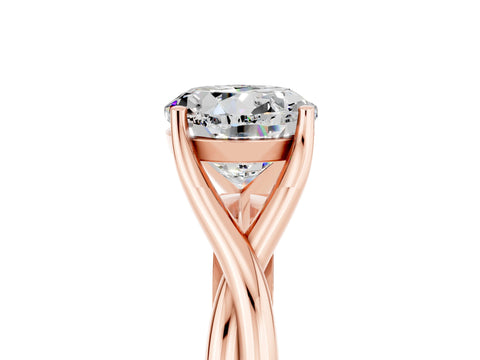 Rose gold Round Cut Moissanite Solitaire Twist Band Prong Setting Ring_41