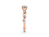 Rose gold Round Cut Moissanite Solitaire Twisted Band with Round  Accents and Prong Setting_14