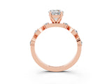 Rose gold Round Cut Moissanite Solitaire Twisted Band with Round  Accents and Prong Setting_15