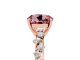 Rose gold Round Cut Morganite Cluster Side Stone Solitaire Ring with Prong Setting_29