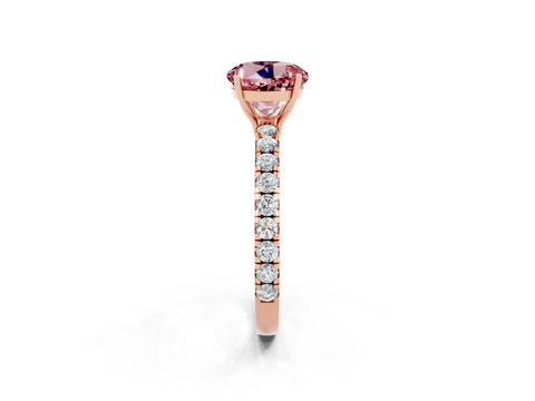 Rose gold Round Cut Morganite Pavé Solitaire Engagement Ring with Four-Prong Setting_14