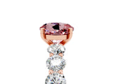 Rose gold Round Cut Morganite Prong Setting with Side Stones on a Pave Band_5