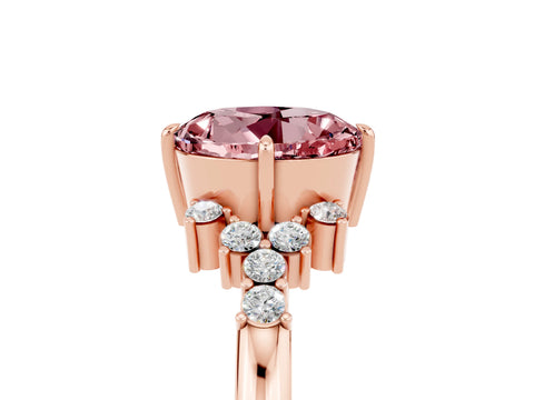 Rose gold Round Cut Morganite Ring with Side Stones and Four-Prong Setting_41